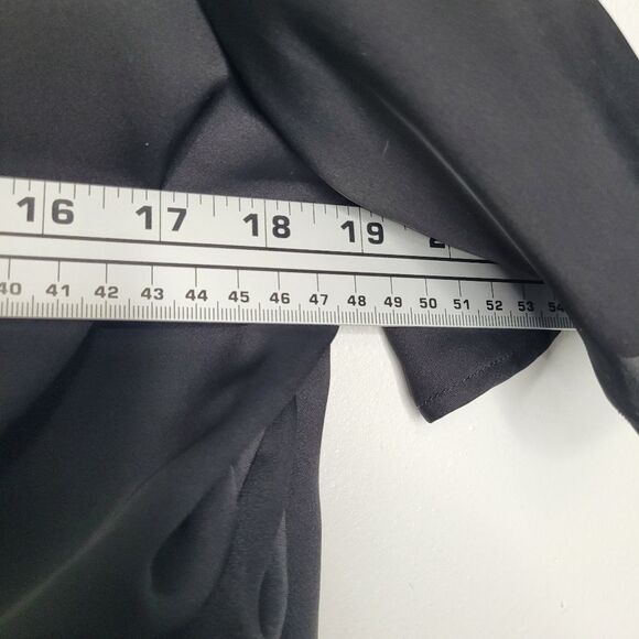 Express black satin twist front office siren classic workwear size large - Picture 7 of 9